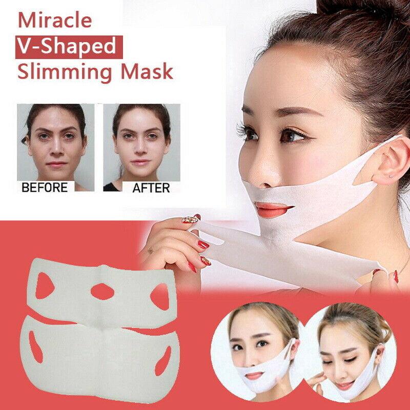 4 d miracle v - shaped แผ่นมาส์กกระดาษช่วยกระชับสัดส่วนร่างกาย masseter