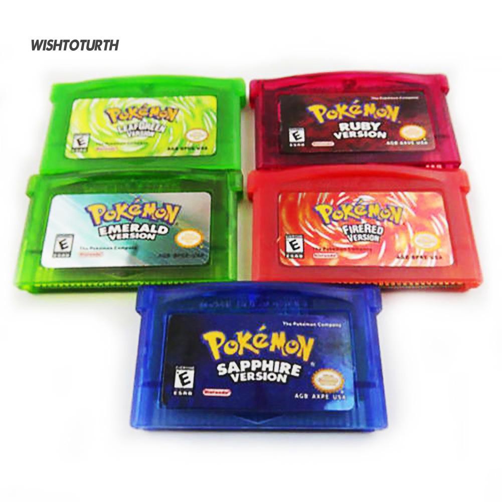 ☼WT Sapphire/Emerald/Fire Red/Leaf Green/Ruby Pokemon Game Card Cartridge GBA