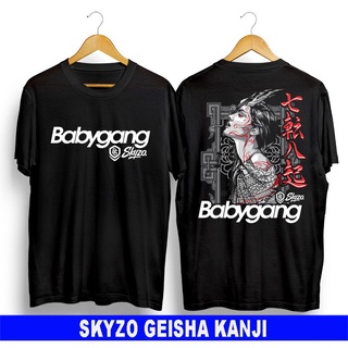 เสื้อยืดผ้าฝ้ายพิมพ์ลายขายดี เสื้อยืด ผ้าฝ้าย พิมพ์ลาย skyzo geisha kanji samurai 30s