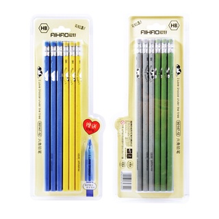 AIHAO 90147-12 ดินสอ ดินสอไม้ HB (ด้ามมี 4 สีในแพ็ค)