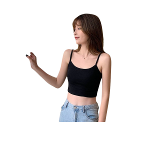 โปรโมชั่น : พร้อมจัดส่ง D.G เสื้อสายเดี่ยว รุ่นB-047 เสื้อครอป สายเดี่ยว มีสีดำ สีขาว สินค้าพร้อมส่ง