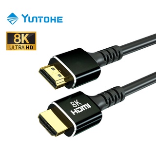 YUNTOHE สาย HDMI 0.5M 1M 1.5M 2M hdmi 2.1 Cable 8K/60Hz 4K/120Hz 48Gbps support HDR VRR