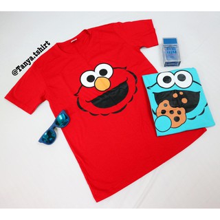 เสื้อยืดลายการ์ตูนคุกกี้เอวโม Elmo &amp; Cookie