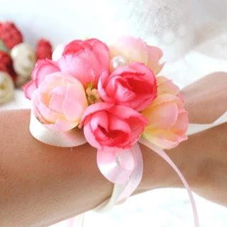 ข้อมือเพื่อนเจ้าสาว (จัดส่งภายใน3-4วัน) ริบบิ้นข้อมือดอกไม้