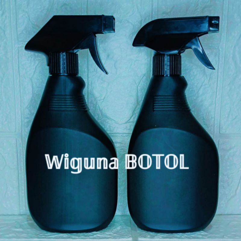 ขวดสเปรย์ HDPE สีดํา 500 มล. / ขวด HDPE ผ้าไหม 500 มล. พร้อมฝา Kispray สีดํา