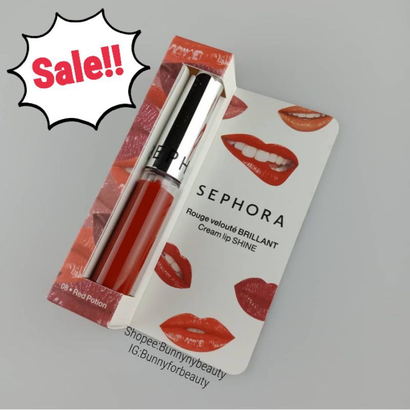 Sephora Collection Rouge veloute Brillant Cream Lip Shine Liquid Lipstick 2.5 ml #08 Red Potion