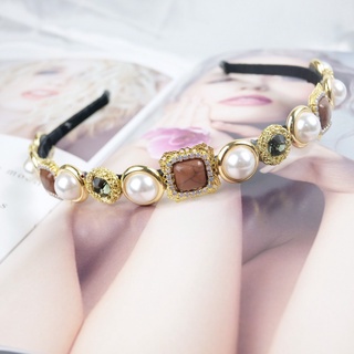 ที่คาดผม คริสตัล มุก หินสี Luxury (สินค้าพร้อมส่ง)