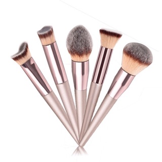 Wooden Copper Multi Funtion Brush แปรงแต่งหน้า ด้ามจับไม้สี Copper