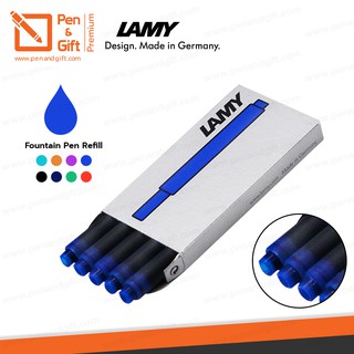 หมึกหลอด LAMY รุ่น T10 สีน้ำเงิน [แพ็ค 5 ชิ้น] - หมึกหลอดลามี่ สำหรับปากกาหมึกซึม ของแท้ 100 %