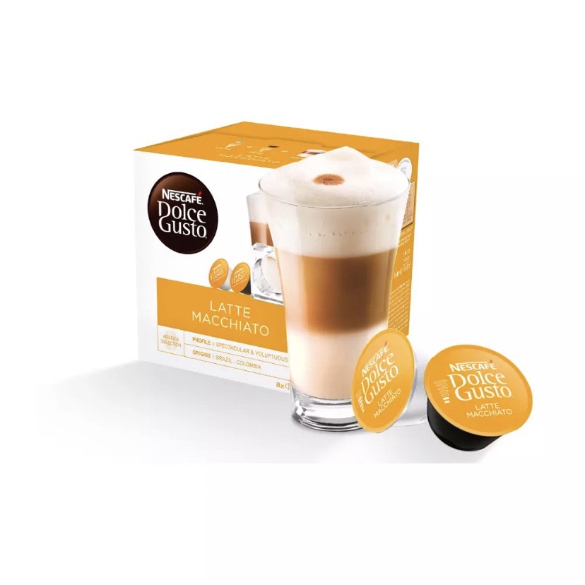 🔥ลดเพิ่ม 25 บาทใส่โค้ด AIM888QK🔥NESCAFE DOLCE GUSTO LATTE MACCHIATO ลาเต้ มัคคิอาโต้ แคปซูลกาแฟคั่วบด 16 แคปซูล 1 กล่อง