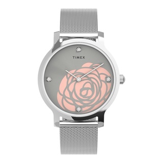 Timex TW2U98200  TRANSCEND FLORA นาฬิกาข้อมือผู้หญิง สายสแตนเลส สีเงิน หน้าปัด 24 มม.