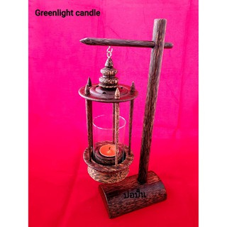 เชิงเทียนตะเกียงแขวนไม้ตาล(ชุดเล็ก) ที่วางเทียนหอม Candle Holder