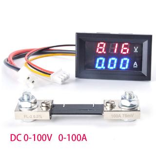 เครื่องวัดแรงดันไฟฟ้าโวลต์แอมป์มิเตอร์ Dc 0-100 V 50a 100aเครื่องวัดแรงดันไฟฟ้า