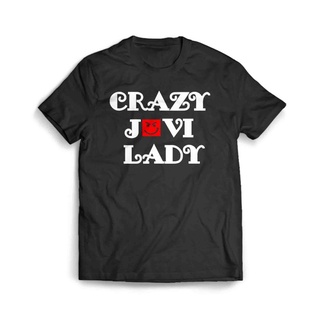 เสื้อผ้าผชเสื้อยืด ลาย Crazy Bon Jovi สําหรับผู้หญิงS-5XL