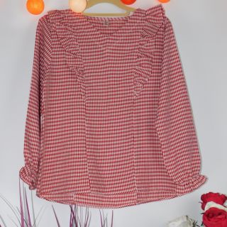 เสื้อเชิ้ตคอวี ลายสก๊อต