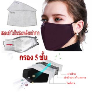 แผ่นกรอง PM2.5 กรอง 5 ชั้น ขนาด 8*12 ซม. แพ็ค 10 ชิ้น 59.-