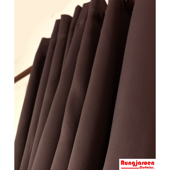 แนะนำ ผ้าม่าน ผ้าม่านสีน้ำตาล แบบตาไก่ สีพื้น Blackout UV ตกแต่งบ้าน By ร้านรุ่งเจริญผ้าม่าน ราคาพิเศษ มีเก็บเงินปลายทาง