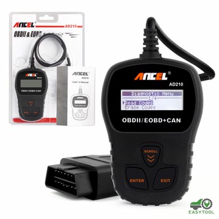 obd2 Ancel AD210 เครื่องสแกนวิเคราะห์เครื่องยนต์อ่าน-ลบโค้ดOBDII