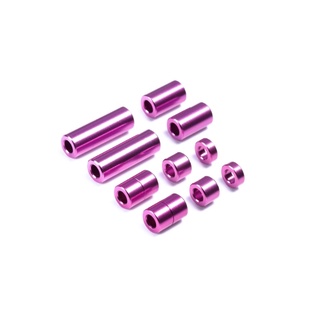 Tamiya Item 95520 : Aluminum Spacer Set (12/6.7/6/3/1.5mm 2 pcs. Each)(Purple)