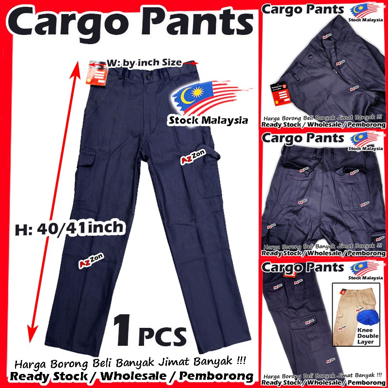 กางเกงคาร์โก้ขายาว สีน้ําเงินเข้ม 6080 6080 KIJO