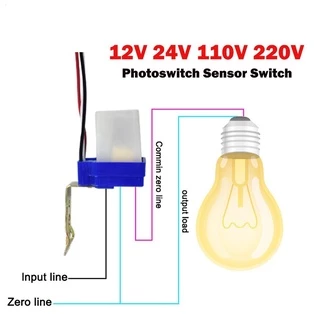 🚀ส่งจากไท🚀 สวิทช์เซนเซอร์เปิดปิดไฟไฟ Led Ac Dc 220 V 110 V 24v 12v 10A, สวิตช์ไฟถนนอัตโนมัติ สวิตช์เซนเซอร์ เปิดกลางคืน ปิดกลางวัน