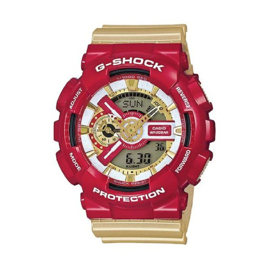 Casio G-shock นาฬิกาข้อมือ สายเรซิ่น รุ่น Ironman GA-110CS-4ADR (Red/Gold)