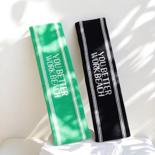 Headband ‘You Better Work Beach’ ผ้า cotton หนาสองชั้นขนาดใหญ่พิเศษ