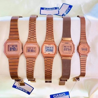 [โค้ดJUNWOW30ลด300บ.]Casio แท้ 100%  วินเทจ สีพิ้งโกล, Vintage Pink Gold