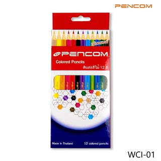 Pencom  WCI01 ดินสอสีไม้ด้ามยาว 12 สี