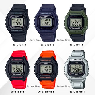 casio แท้100% นาฬิกาข้อมือชาย สายยาง รุ่นw218 มีใบรับประกัน1ปี