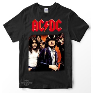 เสื้อยืดผ้าฝ้ายเสื้อยืดพรีเมี่ยม ACDC 3 - HIGHWAY TO HELL สําหรับผู้ชายL XL  XXL 3XL