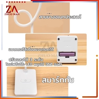 โคมไฟตั้งโต๊ะ โคมไฟ ไฟอ่านหนังสือ led โคมไฟตั้งโต๊ะมินิมอล ปรับแสงได้3สี พับเก็บได้ ไม่มีกัมมตรังสี ช่วยปกป้องดวงตาของ