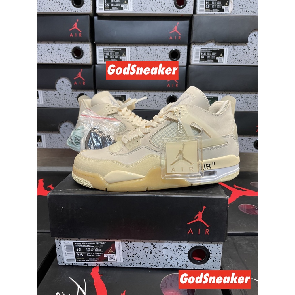 [ พร้อมส่ง ] Air Jordan 4 " Off-White Sail " Size 37 - 47 [ H12 ]