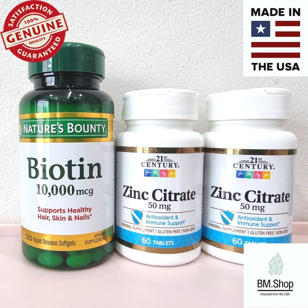 [Biotin&Zinc] Nature's bounty Biotin10000mcg+ zinc 50mg (21st century