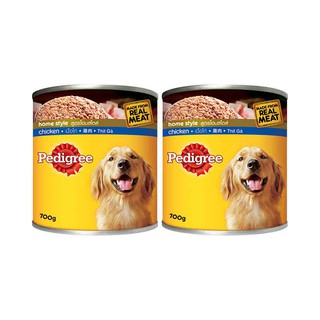 ✨ขายดี✨ เพดดิกรี อาหารสุนัขโต รสไก่ แบบกระป๋อง 700 กรัม X 2 กระป๋อง Pedigree Dog Food Adult Chicken 700 g x 2