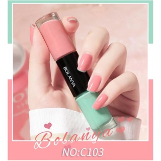 BOLANYA สีทาเล็บ 2in1 สีสวย แห้งไวสีทาเล็บกึ่งเจลไม่ต้องอบ