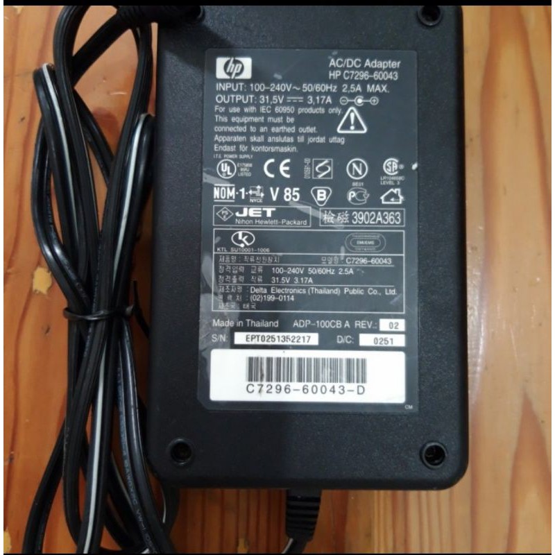 HP 31.5V - 3.17A สวิตช์ต้นฉบับ ADAPTER
