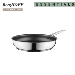 BergHOFF กระทะเคลือบ Non-Stickสแตนเลสสตีล รุ่น Essential-Comfort 28 ซม. ทนทาน สีเงิน 1100238