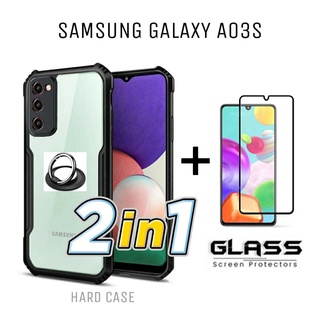 เคสเกราะสี สําหรับ SAMSUNG GALAXY A03S กระจกนิรภัย ป้องกันหน้าจอ