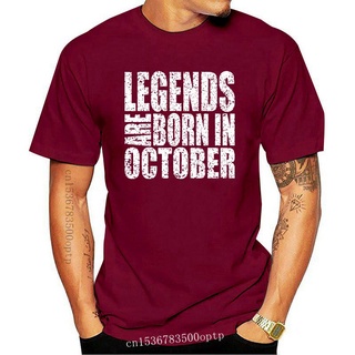 เสื้อยืดครอปเสื้อยืดแขนสั้น ผ้าฝ้าย พิมพ์ลาย OCTOBER Birthday Gift LEGENDS ARE BORN IN OCTOBER ของขวัญวันเกิด สําหรับผู้