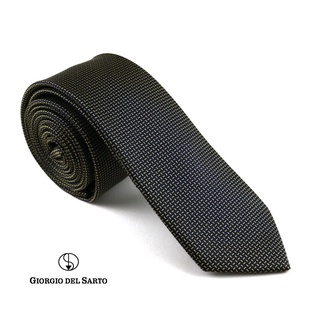 Giorgio Del Sarto Silk Black-Gold Necktie Fabric Texture เนคไทผ้าไหมดำ-ทองมีเท็กเจอร์