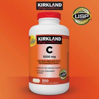 ของแท้พร้อมส่ง🍊🍊 Kirkland Vitamin C 1000 mg หมดอายุ 01/2024 (500 เม็ด)และขนาดแบ่งบรรจุ 30เม็ด