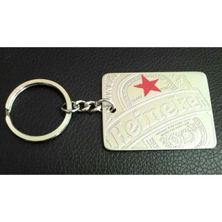 พวงกุญแจไฮเนเก้นโลหะ Heineken Metal Keychain Key ring Thailand Premium Ads Collectibles สีเงิน งานพรีเมียมเก่า หายาก