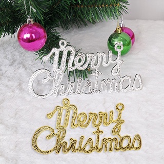 ตัวอักษรพลาสติก Merry Christmas เครื่องประดับแขวนตกแต่งต้นคริสต์มาส