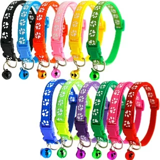 Thai.th ปลอกคอลายรอยเท้าสัตว์น่ารัก สําหรับสัตว์เลี้ยง ปลอกคอรุ่นลายเท้าหมา Cat collor02(มีราคาส่ง)