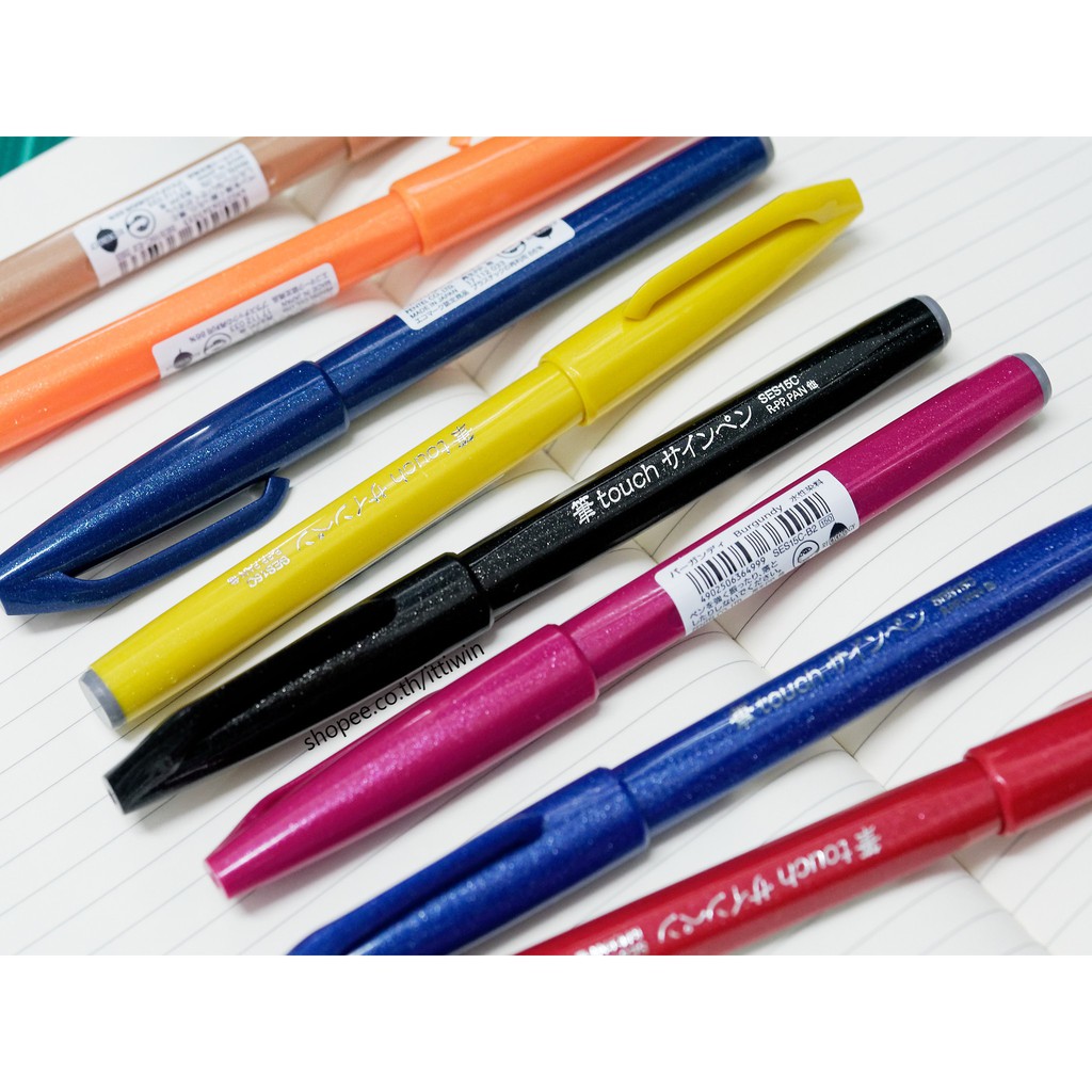 ปากกาเพนเทล Pentel Touch Brush Sign Pen Ses15C (Part 1/2) | Shopee Thailand