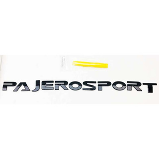 LOGO Pajero Sport 3D 2 ชั้น สีดำเงา + ชุปโครเมี่ยม มาพร้อมจิ๊กกะระยะตัวอักษร ไม่ต้องกะระยะเอง