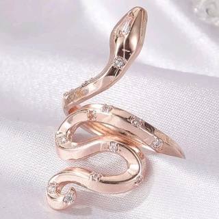 Rhinestone Rose Gold Snake Ring : 🐍 แหวนเจ้างูน้อยสีโรสโกลด์ตกแต่งเพชร 🐍