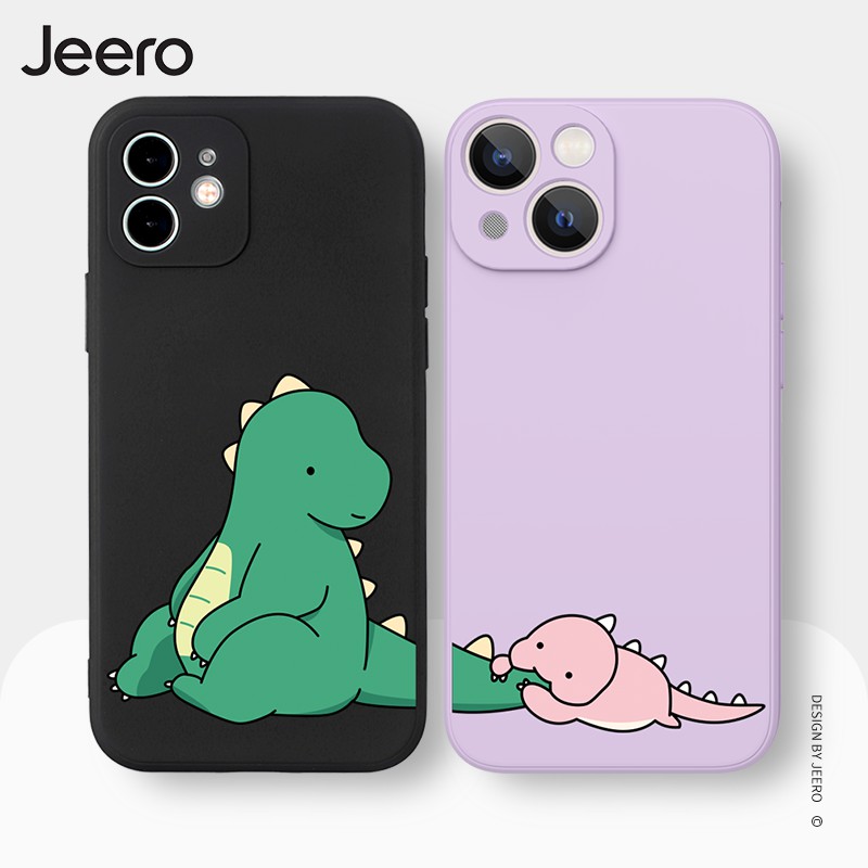 JEERO เคสคู่ เคสไอโฟน คู่รัก ขอบเหลี่ยมกันกระแทกซิลิโคนนุ่มลายการ์ตูนน่ารักตลก เคสโทรศัพท์ Compatible for iPhone 16 15 14 13 12 11 Pro Max SE 2020 X XR XS 8 7 Plus xsmax Compatible for iPhone7 Compatible for iPhone8 พลัส HFC154