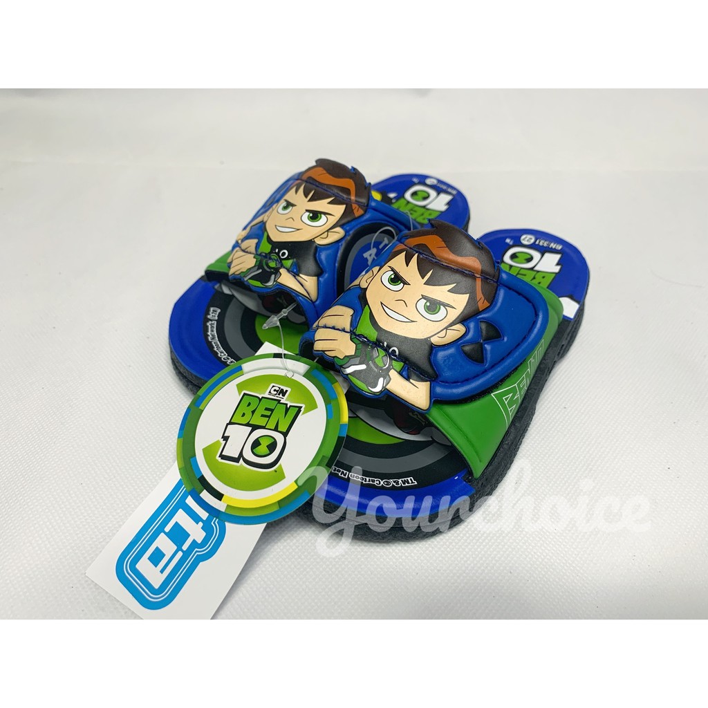 รองเท้าเบนเทน Ben10 แตะเด็ก แบบเทป ทรงสวม  BN331